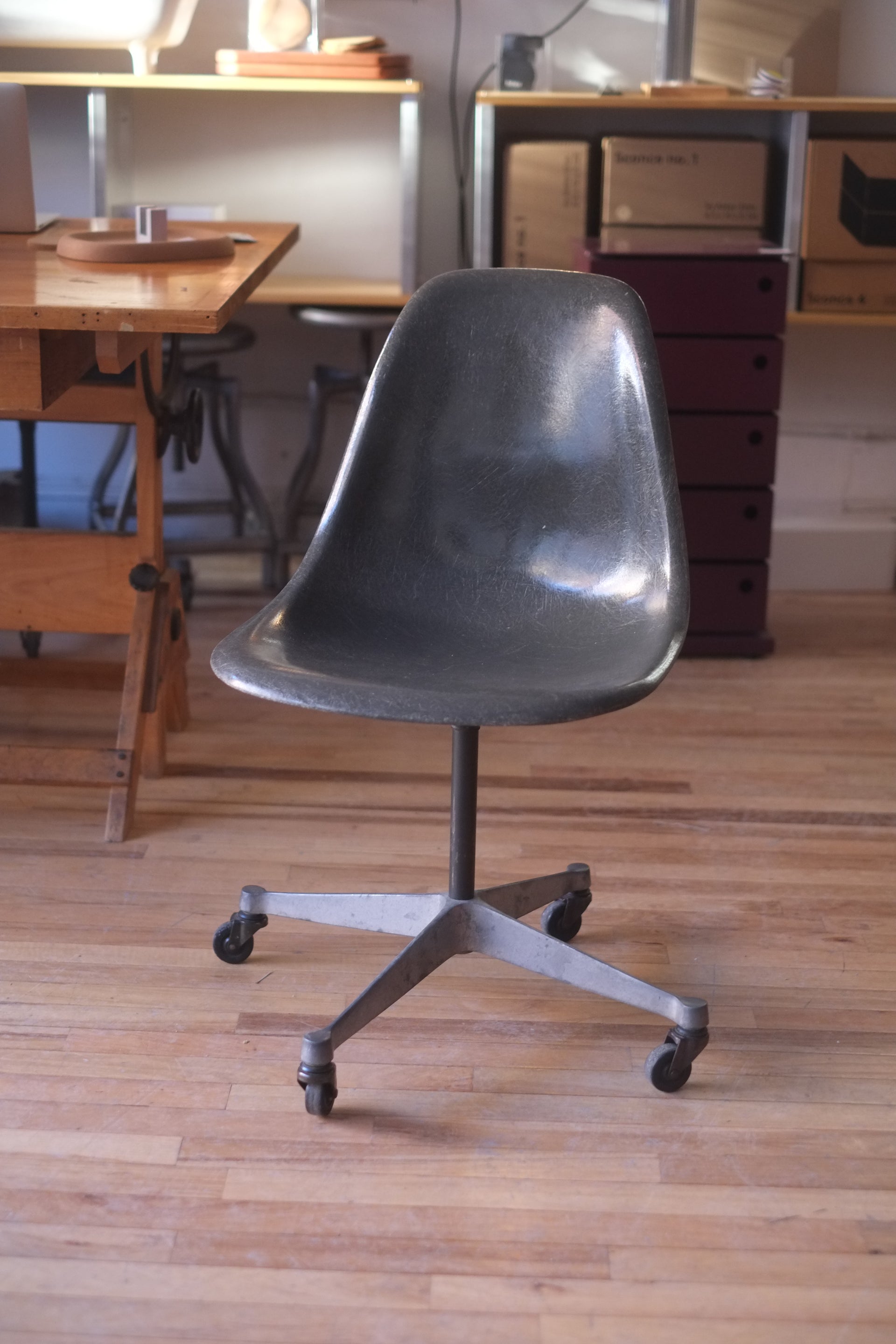 Eames Fiberglass Shell Chair w/ Casters