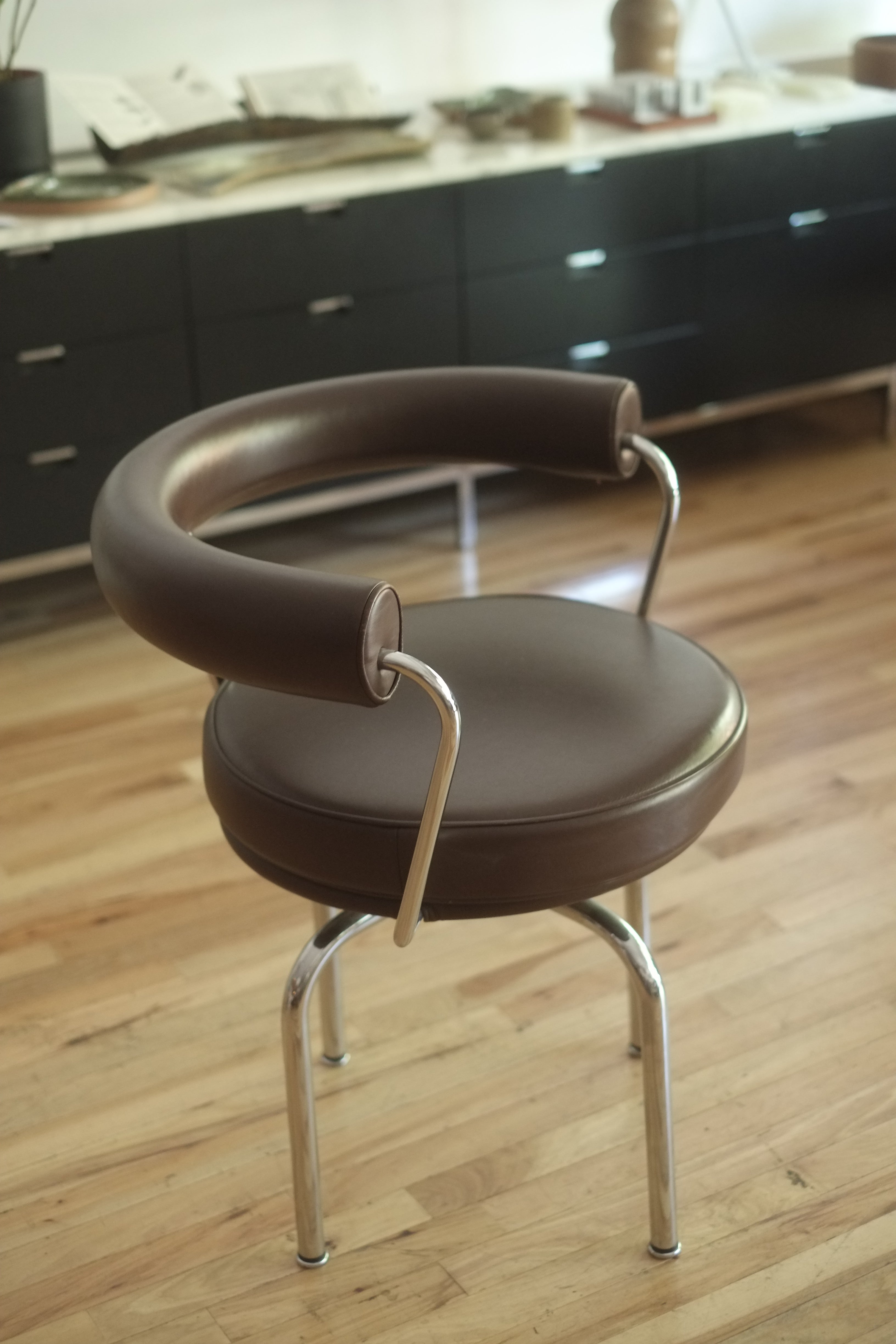 LC7 Swivel Chair by CHARLOTTE PERRIAND, Le Corbusier & Jeanneret for C -  lichennyc