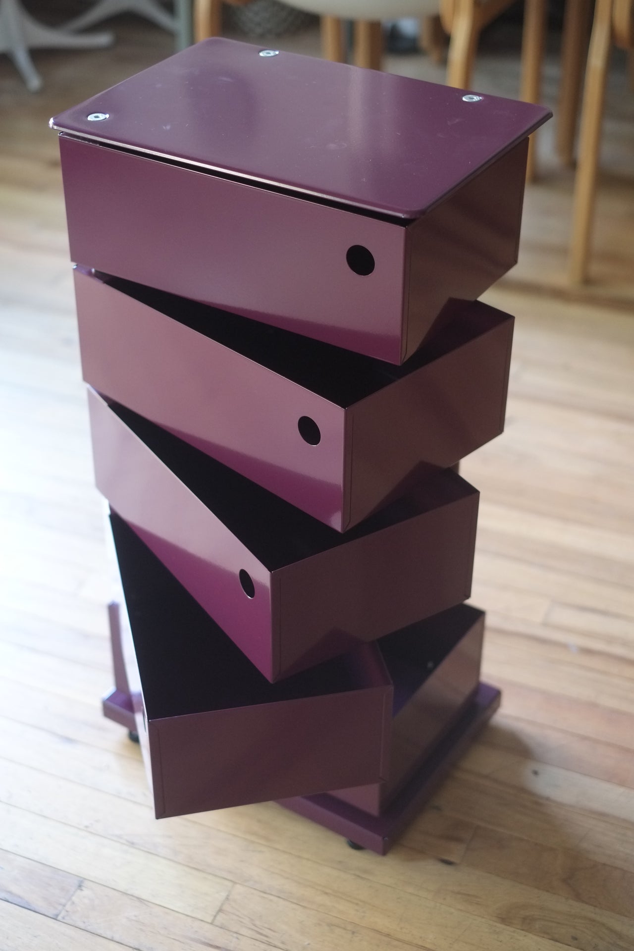 5-Drawer Pivot Cabinet (Aubergine)