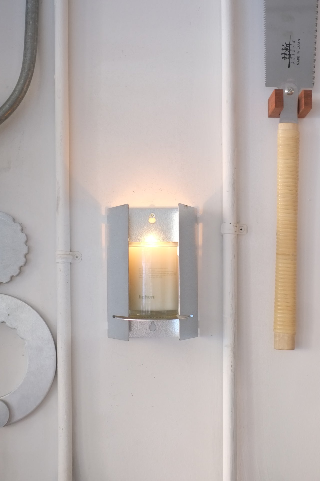 Galvanized Wall Candle Holder