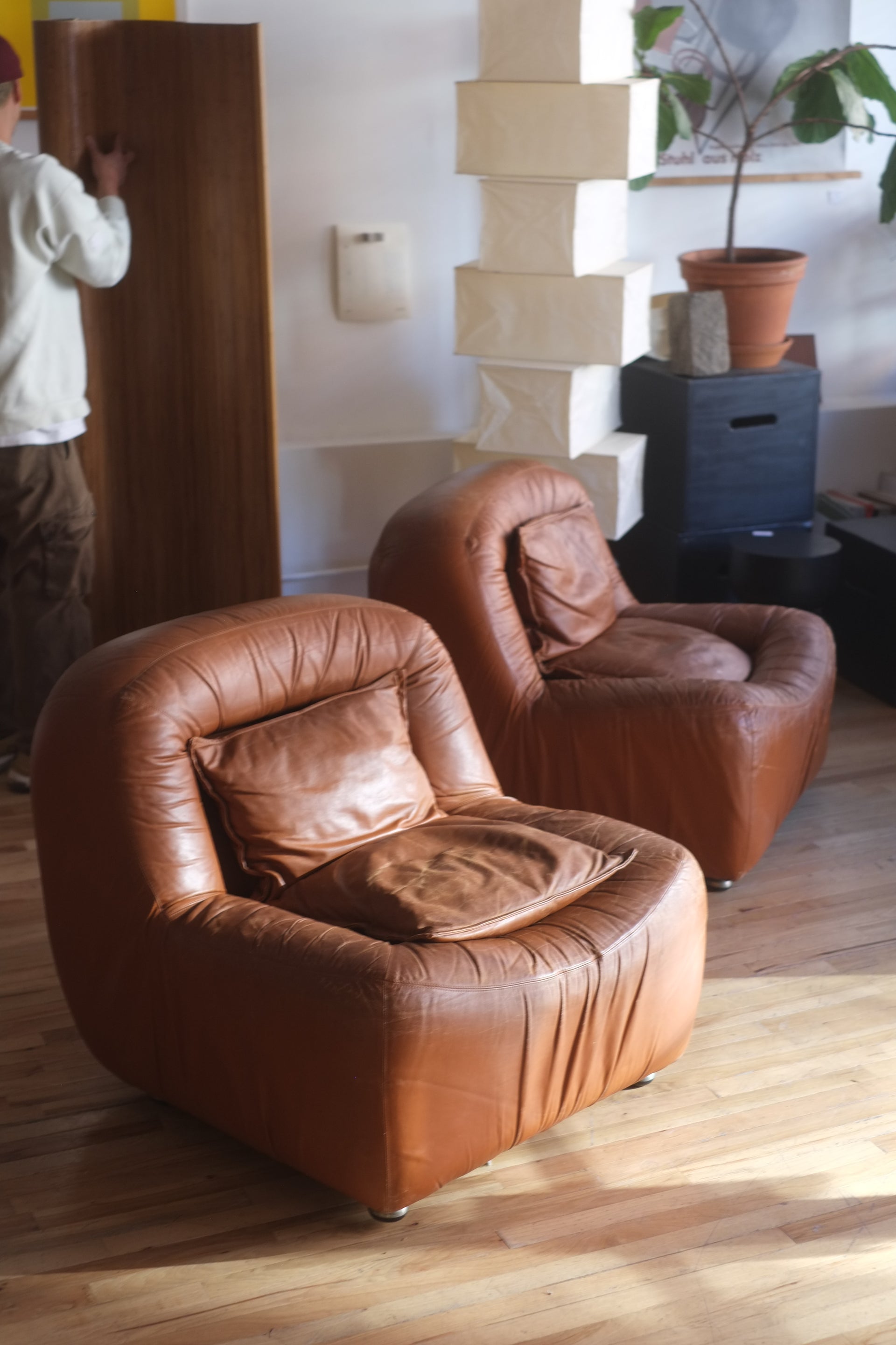 Italian Leather Armchairs (price per)