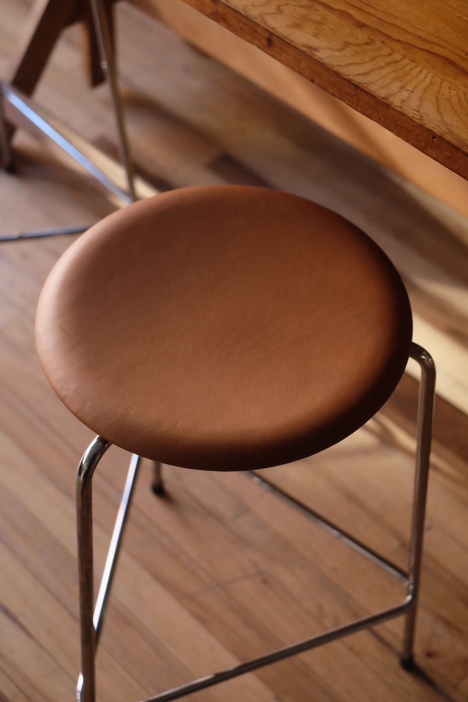 Leather HIGH DOT Stools Designed by Arne Jacobsen (Set of 3)