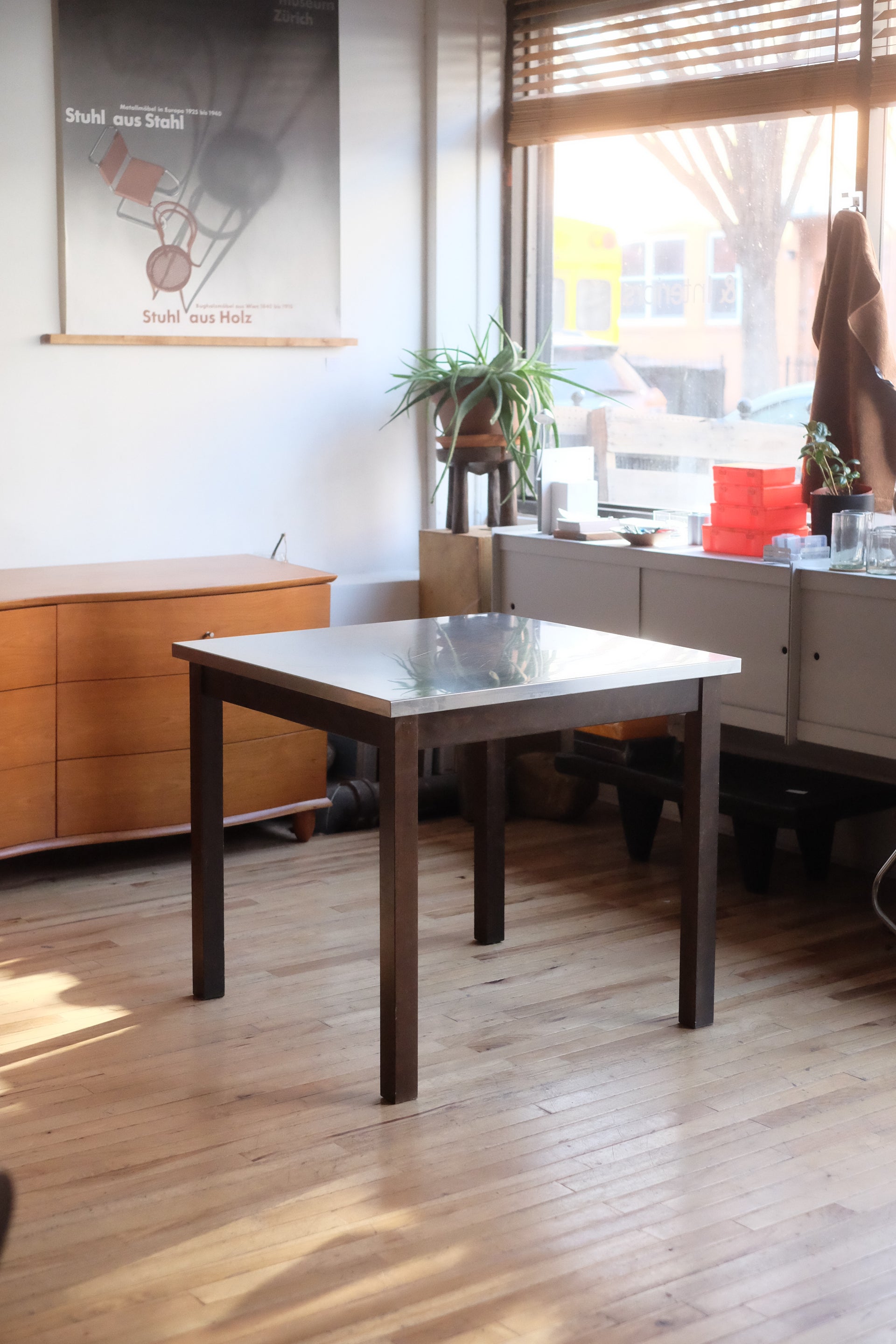 Stainless Steel Top Dining Table